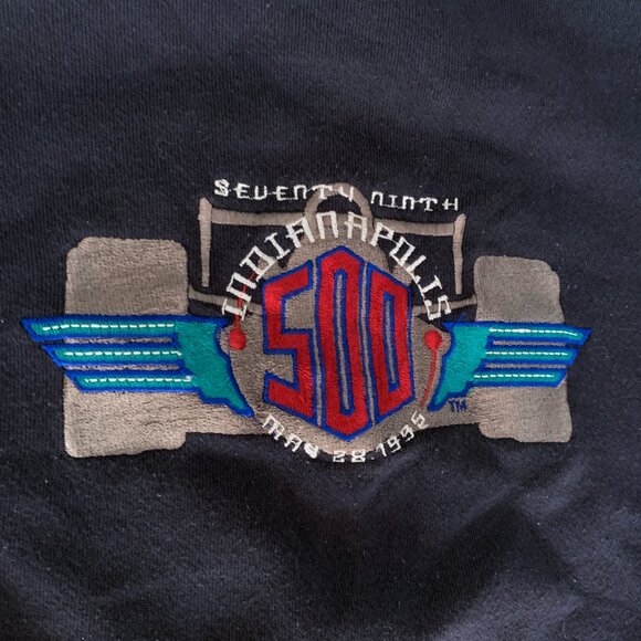 1995 LOGO 7 Indy 500 Vintage Retro Crewneck Sweater - Picture 4 of 5